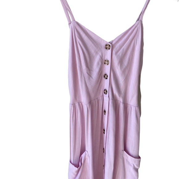NWT GOOD LUCK GEM Button Front Sleeveless Midi Dress Baby Pink Size M - Picture 5 of 8